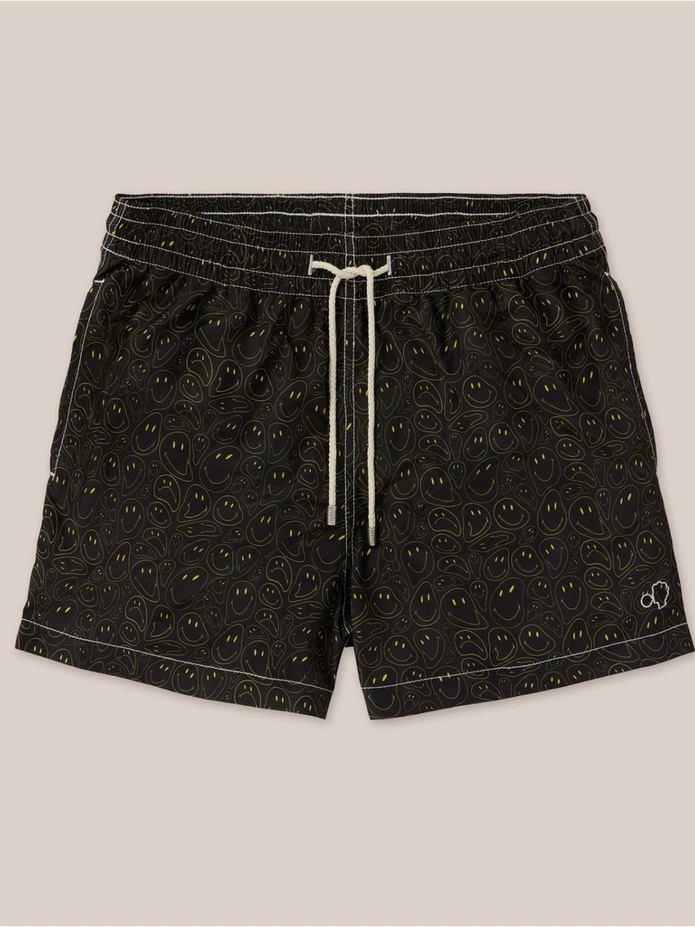 NWT ARRELS BARCELONA CLASSIC SWIM SHORTS - BLACK YELLOW SMILEY 21 size XL